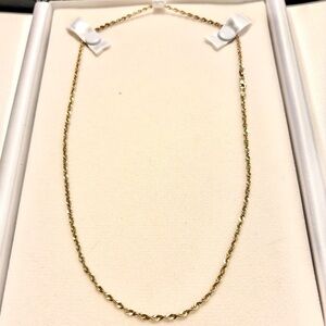🪲10k Stamped Solid Yellow Gold Rope Chain 18” Hollow* 3mm, Excellent Condition🪲